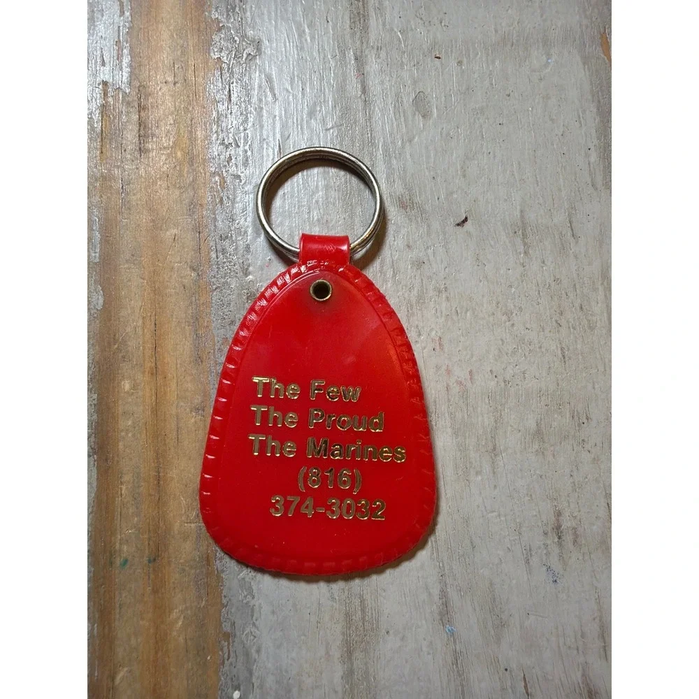 Vintage United States Marine Corps (USMC) Plastic Key Fob Keychain